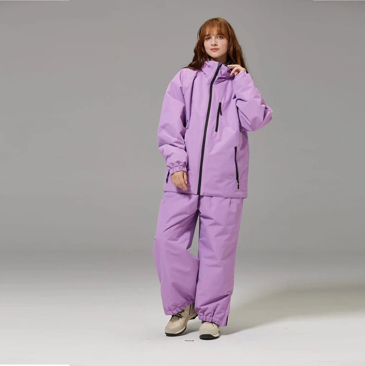 Unisex Windproof And Waterproof Loose-fitting Fashionable Ski Suit Set HASHTAG