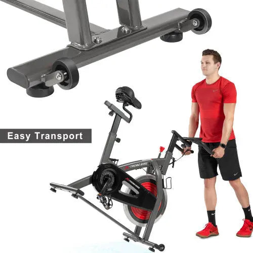 Indoor Cycling Bike 4-Way Adjustable Handlebar & Seat LCD Monitor Teal Simba