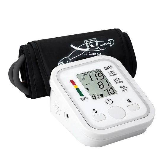 Automatic Upper Arm Blood Pressure Monitor Pulse Meter BP Machine Voice Talking AliExpress