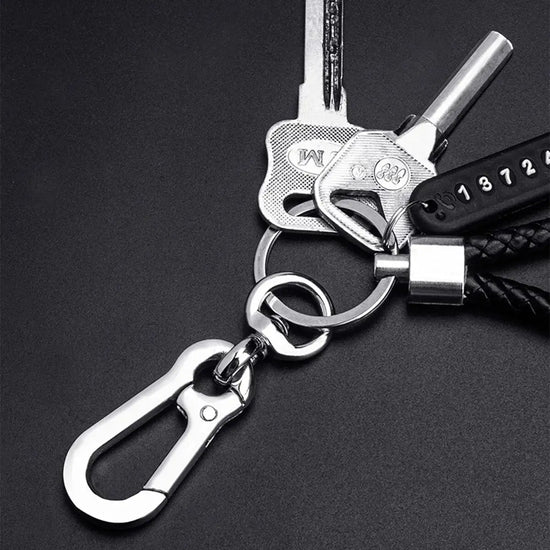 Trendy DIY Keychain License Plate Cell Phone Number Pendant for Men Punk Simple Braided Leather Rope Anti-Lost Car Keychain Accessories