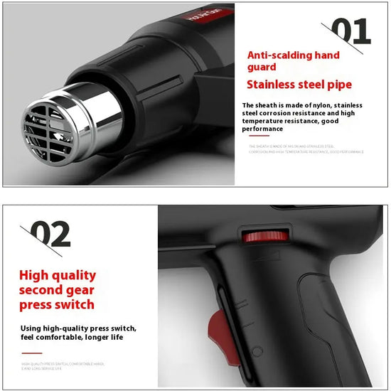 Heat Gun 2000W Stepless Temperature Adjustment - HASHTAG