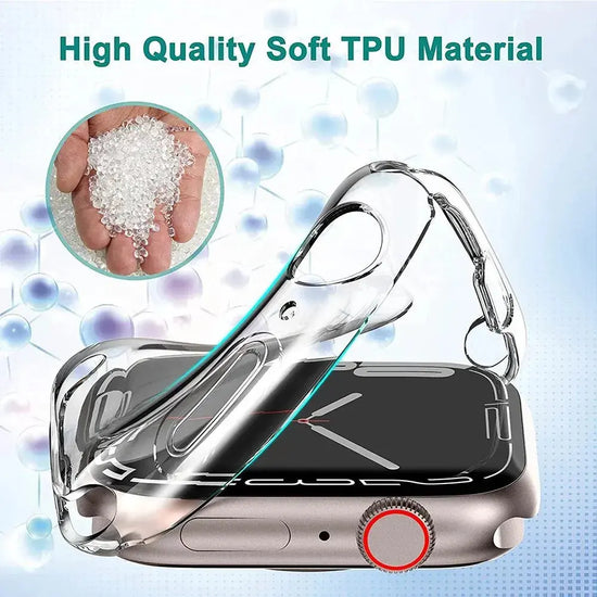 TPU Screen Protector Case for Apple Watch Series 9 8 7 SE 6 5 4 3 Bumper Cover Accessories for Iwatch 45mm 41mm 44mm 40mm 42mm - HASHTAG