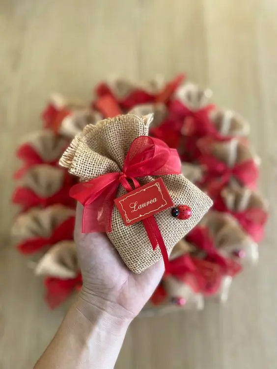 Graduation Confetti Gift Bag with Red Ribbon and Lady Bug Liebe - Making Life Easier