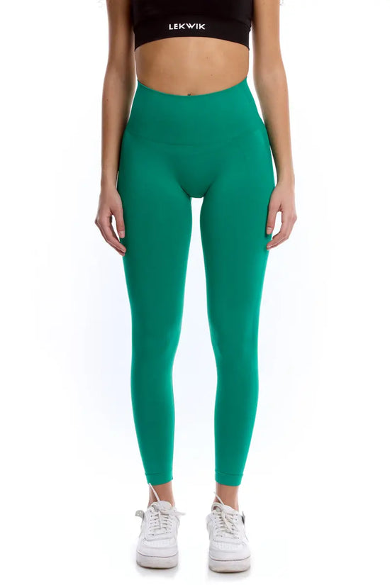 Leggings verde modello POLLY a vita alta senza cuciture - HASHTAG