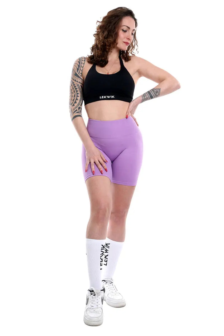 Shorts orchidea modello EVA a vita alta senza cuciture - HASHTAG