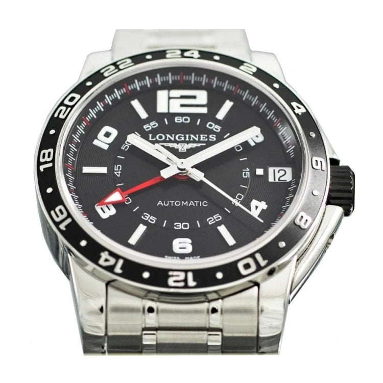 Longines orologio Admiral GMT 42mm nero automatico acciaio L3.668.4.56.6 Capodagli 1937