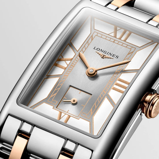 Longines orologio DolceVita 23,30x37,00mm bianco quarzo acciaio e oro rosa 18kt L5.512.5.75.7 Capodagli 1937
