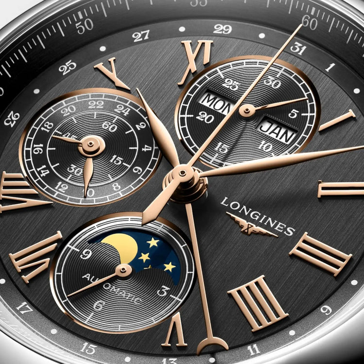 Longines orologio Master Collection 42mm antracite automatico acciaio L2.773.4.61.2 Capodagli 1937