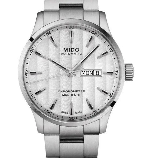 Mido orologio Multifort Chronometer 1 COSC 42mm bianco automatico acciaio M038.431.11.031.00 Capodagli 1937
