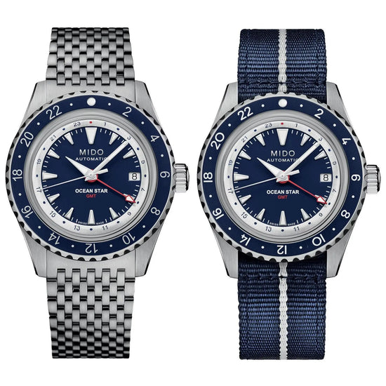 Mido orologio Ocean Star GMT edizione speciale 40mm blu automatico acciaio M026.829.18.041.00 Capodagli 1937