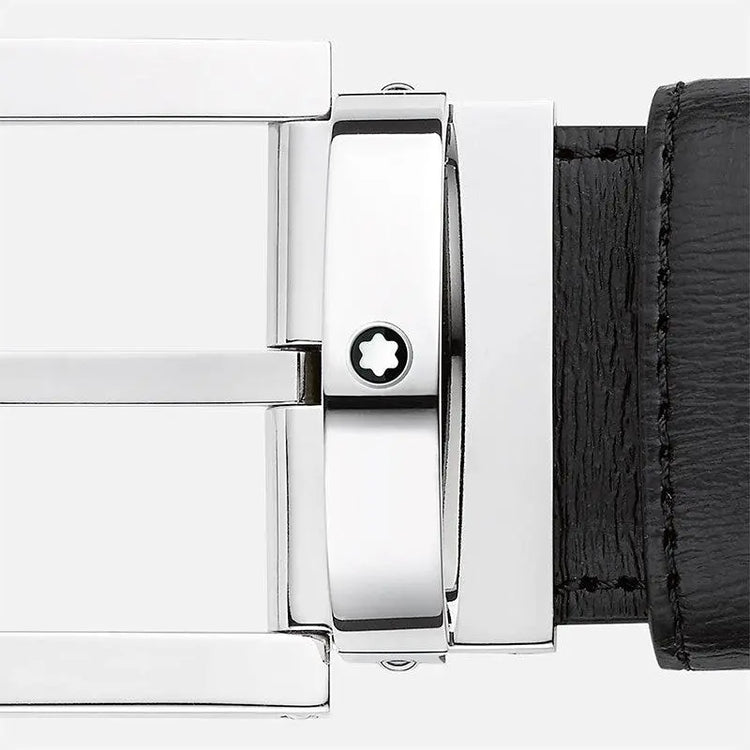 Montblanc cintura pelle nera 35mm 114435 Capodagli 1937