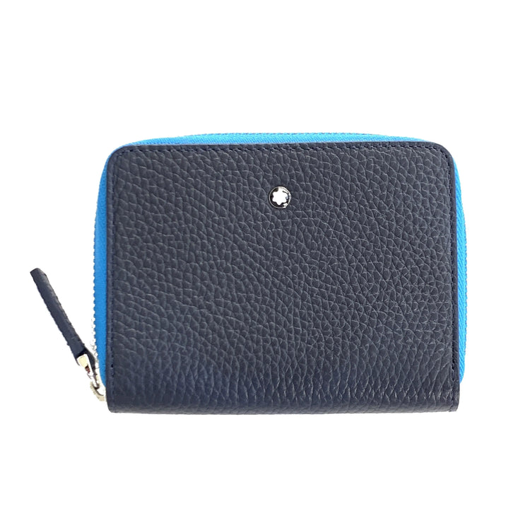 Montblanc custodia accessori per telefono 1 scomparto grande Meisterstück Soft Grain blu celeste 124126 Capodagli 1937