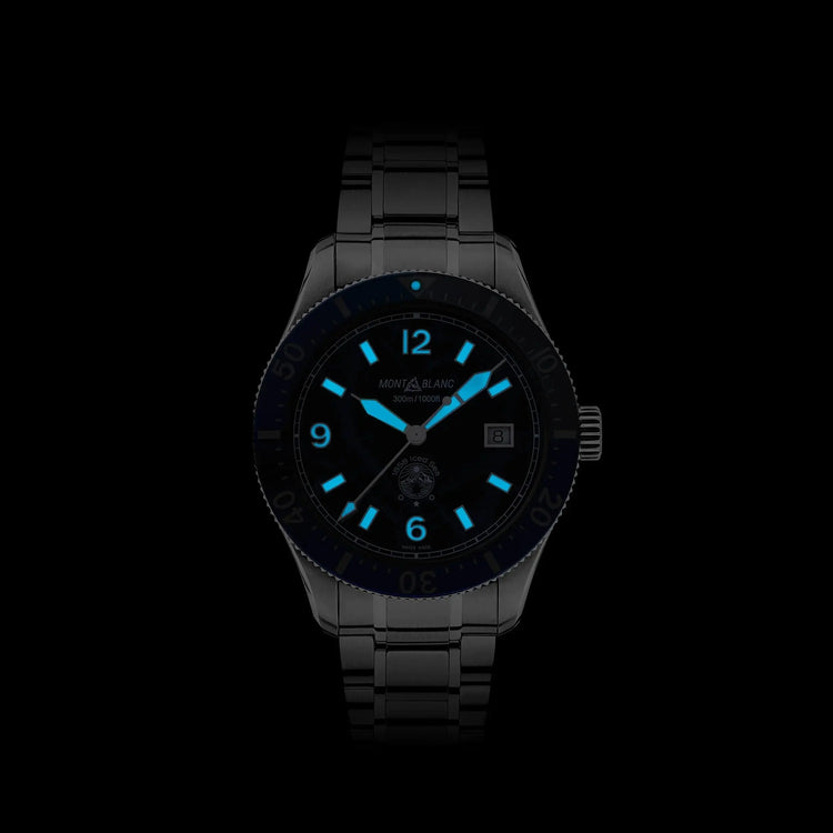 Montblanc orologio 1858 Ice Sea Automatic Date 41mm nero automatico acciaio 129371 Capodagli 1937