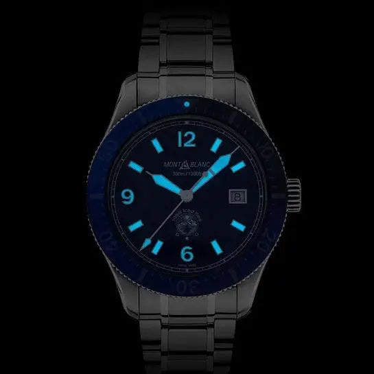 Montblanc orologio 1858 Iced Sea Date 41mm blu automatico acciaio 129369 Capodagli 1937
