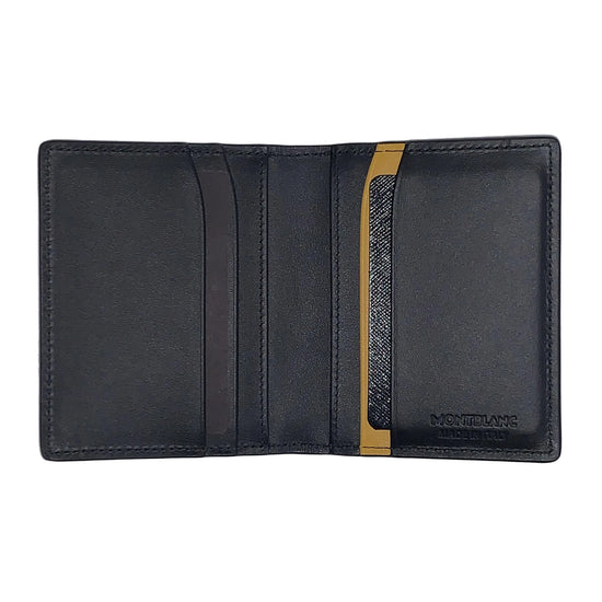 Montblanc porta biglietti da visita con tasca a vista Meisterstück Soft Grain nero/giallo 127329 Capodagli 1937
