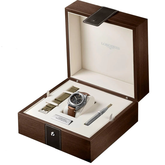 Longines orologio Pilot Majetek Box Edition 43mm nero automatico acciaio L2.838.4.53.9 Capodagli 1937