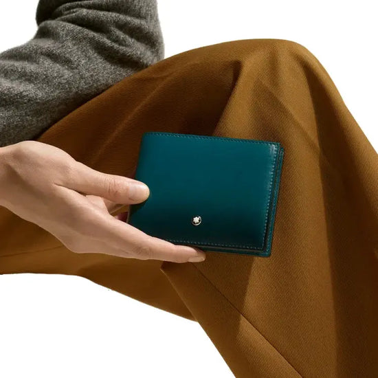 Montblanc portafoglio 6 scomparti Meisterstück blu cipro 198800 Capodagli 1937