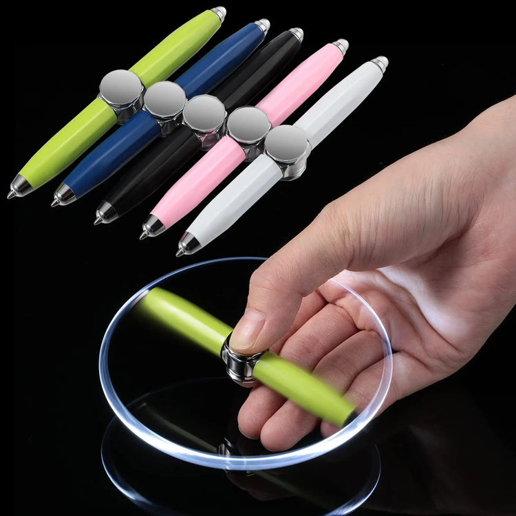 Creative Multi-Function LED Pen Spinning Decompression Gyro Metal Ballpoint Pen Fashion Office School Supplies Writing Pens AliExpress