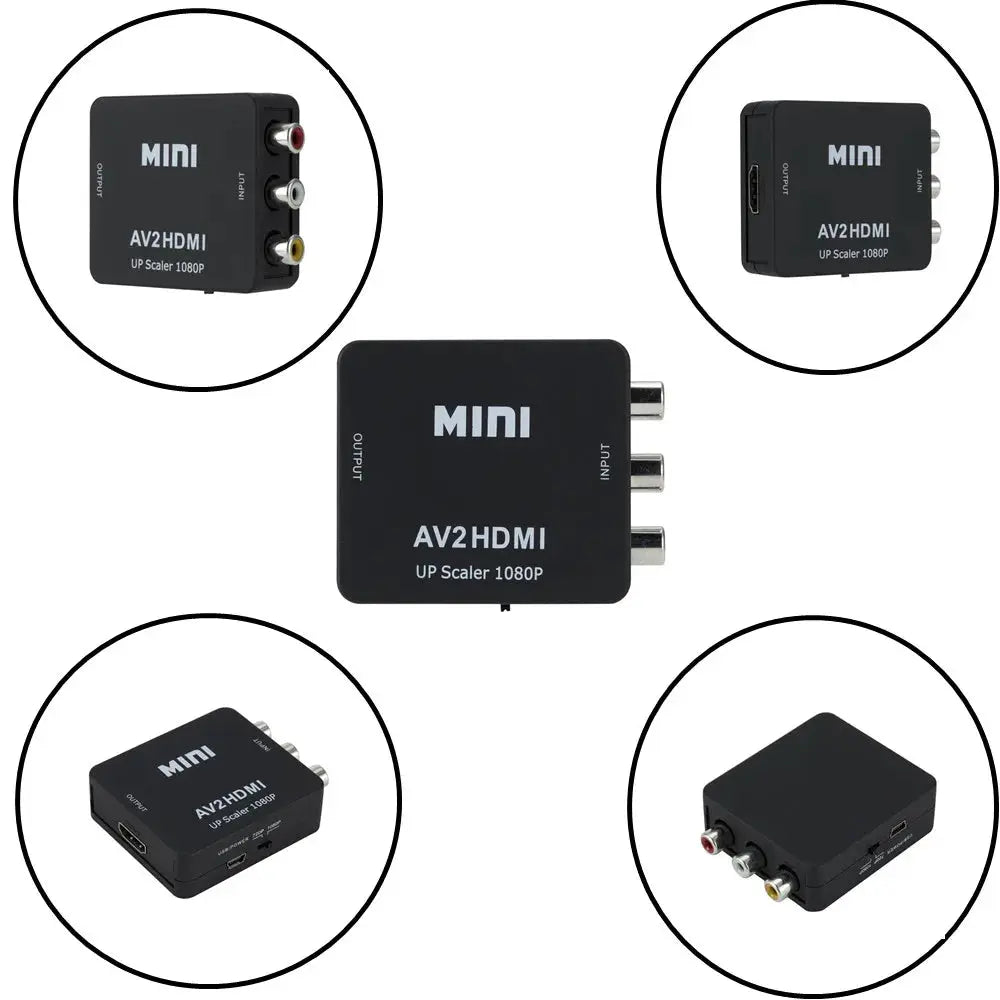 Grwibeou RCA AV to HDMI Converter High Quality HD 1080P AV 2 HDMI Adapter For TV X box PS4 PC DVD Projector AV To HDMI Converter - HASHTAG