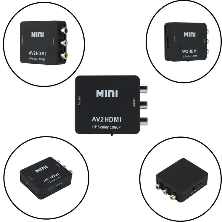 Grwibeou RCA AV to HDMI Converter High Quality HD 1080P AV 2 HDMI Adapter For TV X box PS4 PC DVD Projector AV To HDMI Converter - HASHTAG