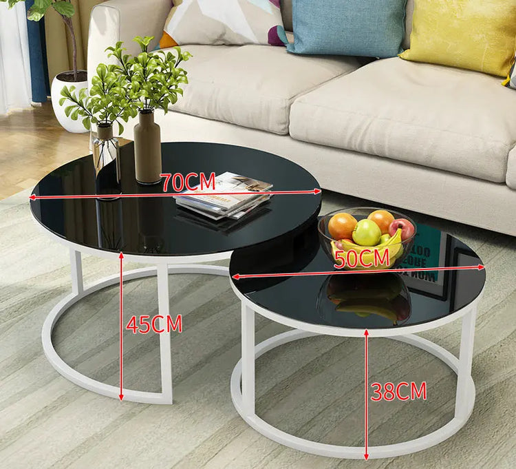 Simple Home Balcony Round Coffee Table - HASHTAG