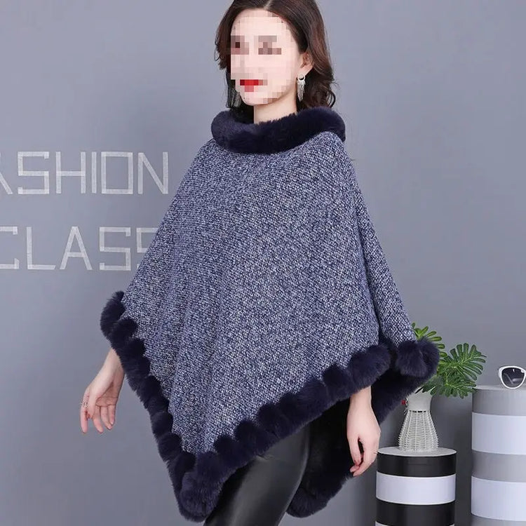 Leopard-print Thickened Velvet Oversized Cloak HASHTAG