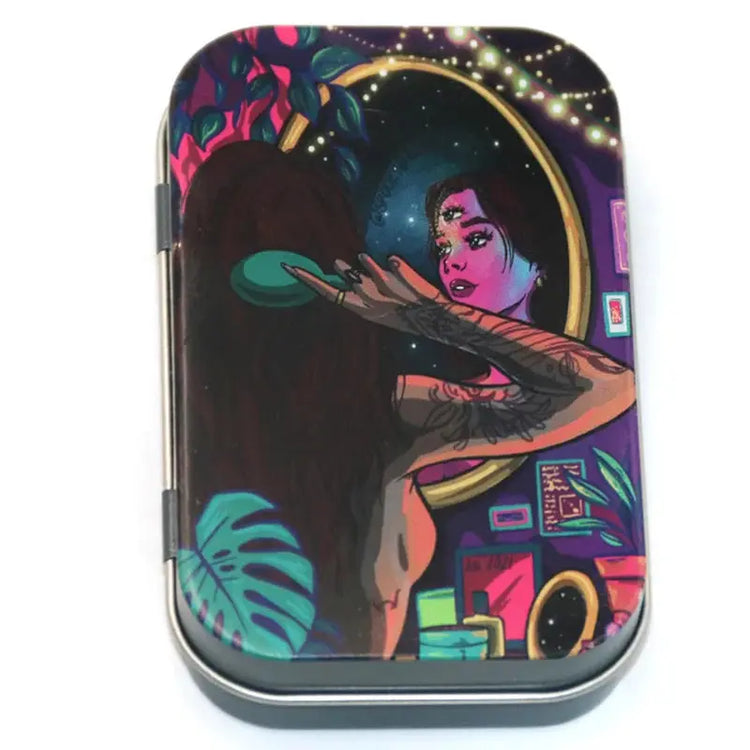 Flip Cap Cigarette Case Rectangle Container Tinplate Box Tobacco Storage Smoking Accessories Jewelry Candy Coin Key Organizer - HASHTAG