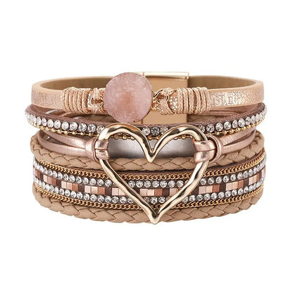 Braccialetto a forma di amore esagerato con strass intarsiati - My Hashtag Shop
