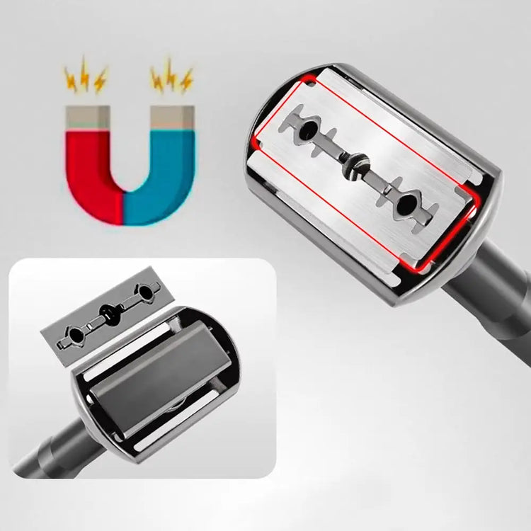 Adjustable Safety Razor Safer Press to Open Blade Replacing System 1 Razor 1 Travel Case & 5 Blades Men&