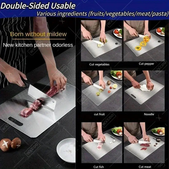 Stainless Steel Panel and Chopping Board Kitchen Household Thickened Double Sided Cutting Board Block Kneading Dough Boards