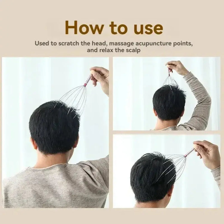 Massaggiatore per la testa a forma di polpo, sollievo rilassante dal cuoio - My Hashtag Shop