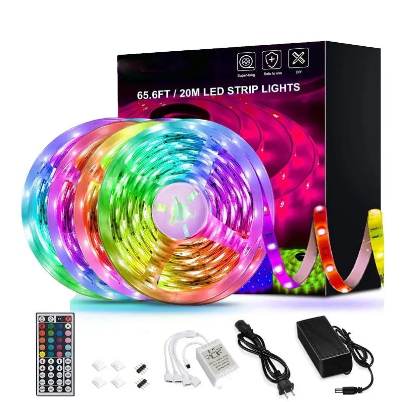 LED Strip Lights Lamp 5050 RGB Flexible Tape Diode 5M Controller Room Decor TV Computer Backlight Decoration Christmas