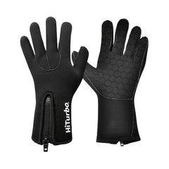Hiturbo 3Mm Neoprene Gloves, Perfect for Surfing, Kayaking, Snorkeling, Sailing, Boating - Five Finger Design for Maximum Dexterity HASHTAG