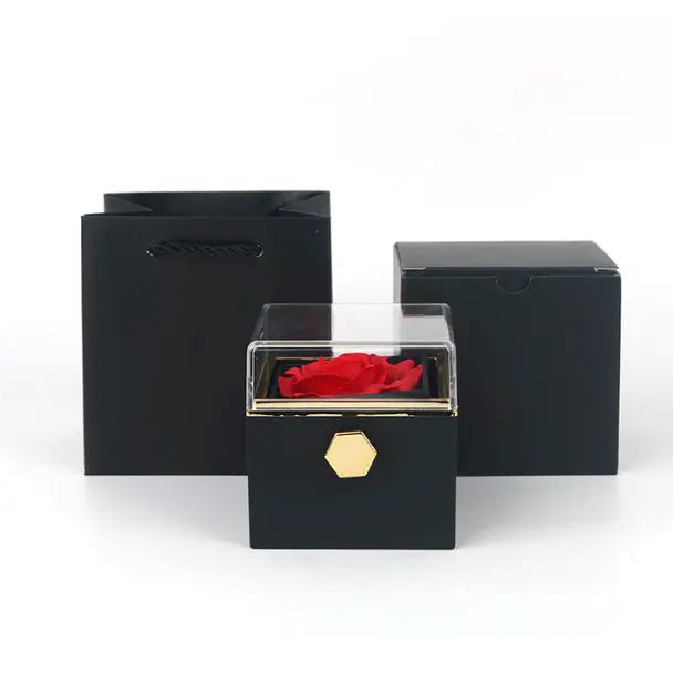 Rotating Soap Flower Rose Gift Box Creative Rotating Rose Jewelry Packaging Box Valentine&