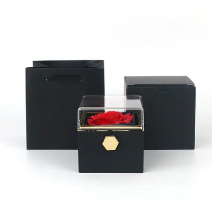 Rotating Soap Flower Rose Gift Box Creative Rotating Rose Jewelry Packaging Box Valentine&