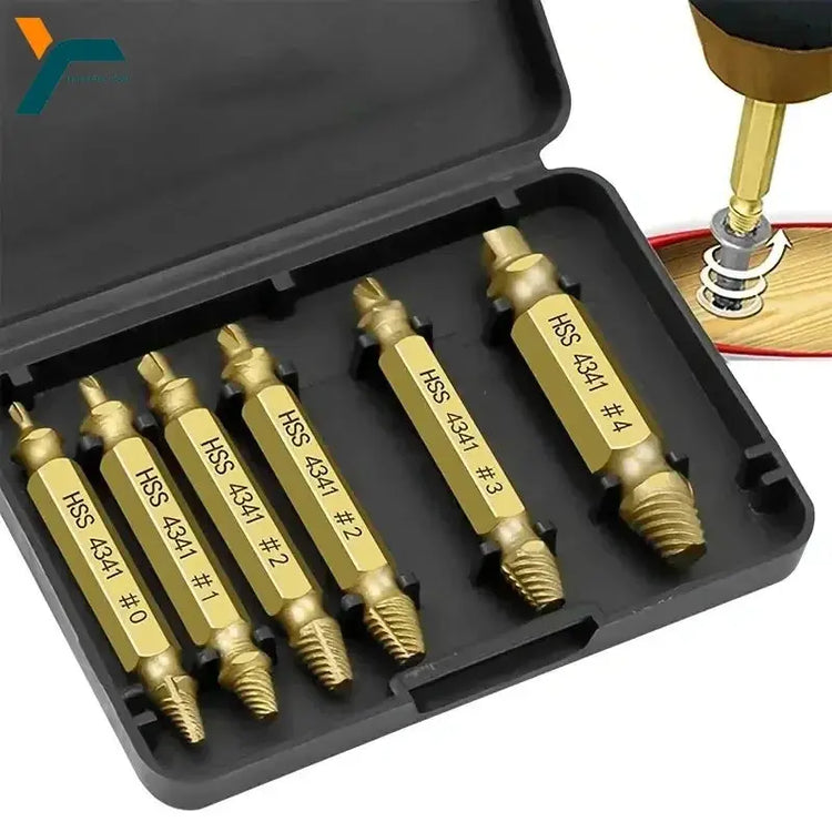 Damaged Screw Extractor Set HSS Drill Bit Stripped Broken Remover Small Easily Quickly Take Out Kit Easy Demolition Power Tools - HASHTAG