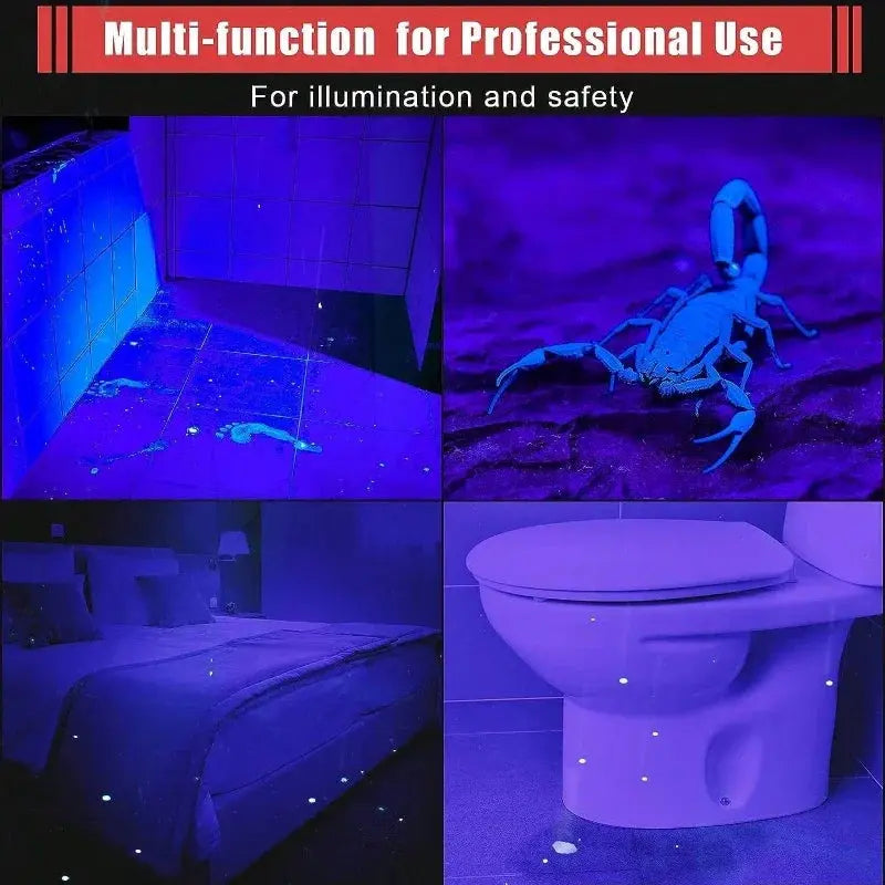 UV Flashlight 395nm Ultraviolet Torch With Pen Clip Portable AAA Batteries Used Violet Light Pet Urine Scorpion Detector UV Lamp HASHTAG