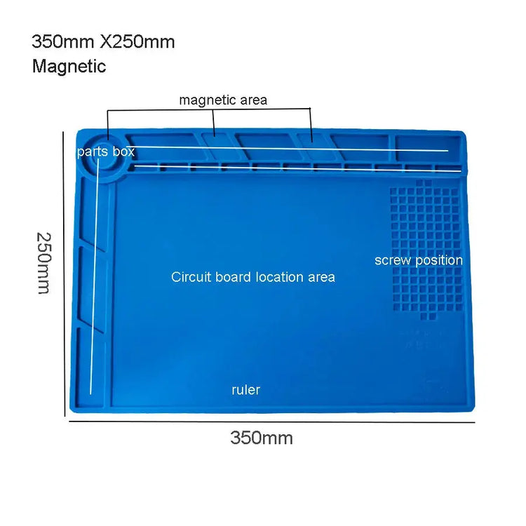 Silicone Soldering Mat Pad Desk Platform  for Welding Station Iron Phone PC  Repair Magnetic Heat Insulation No Lead S-160 - HASHTAG