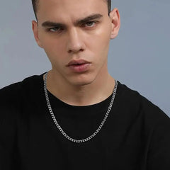 3.5-7MM Wide Stainless Steel Necklaces For Men Punk Cuban Link Chain Choker Women Hip Hop Fashion Party Jewelry Accessories HASHTAG