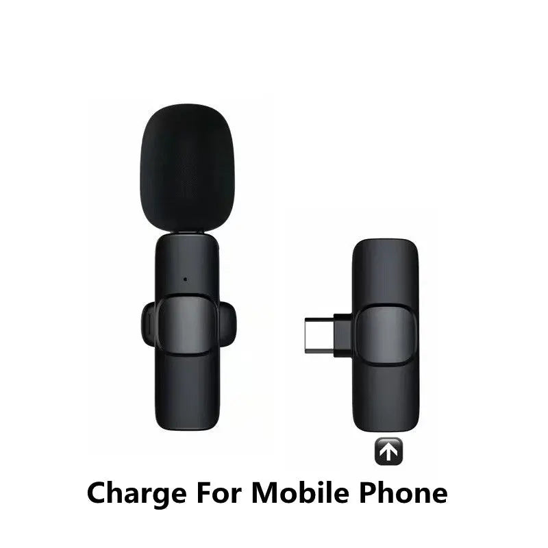 Wireless Lavalier Microphone Portable Audio Video Recording Mini Mic For I Phone Android Long Battery Life Live Broadcast Gaming HASHTAG