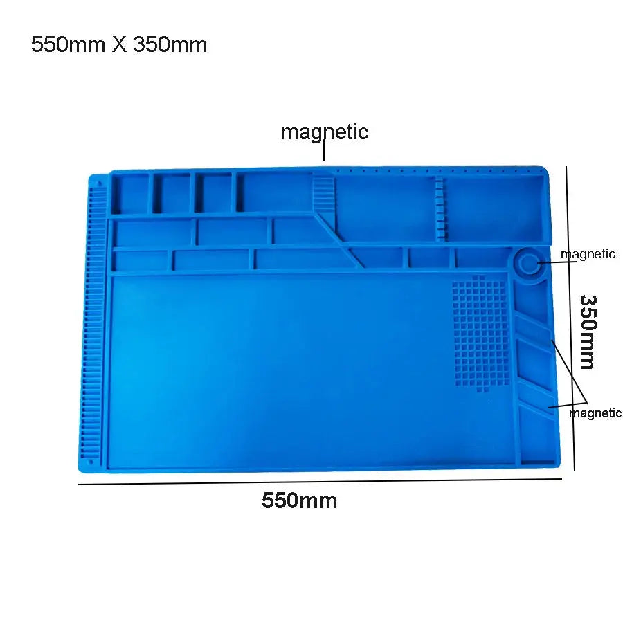 Silicone Soldering Mat Pad Desk Platform  for Welding Station Iron Phone PC  Repair Magnetic Heat Insulation No Lead S-160 - HASHTAG