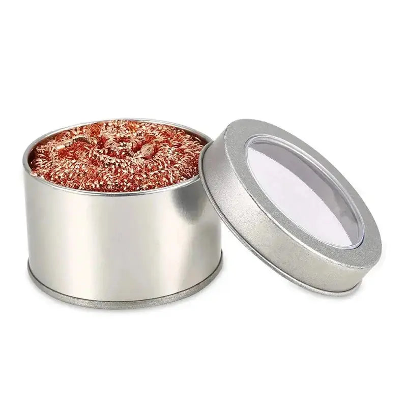 Cleaning Ball Desoldering Soldering Iron Mesh Filter Cleaning Nozzle Tip Copper Wire Cleaner Ball Metal Dross Box Clean Ball HASHTAG