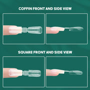 Nailpop 150 pcs Double Ended Nail Dual Forms Square Coffin Shape Extension 15 Sizes Professional Salon Quality Nail Art Tools HASHTAG