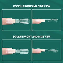 Nailpop 150 pcs Double Ended Nail Dual Forms Square Coffin Shape Extension 15 Sizes Professional Salon Quality Nail Art Tools HASHTAG