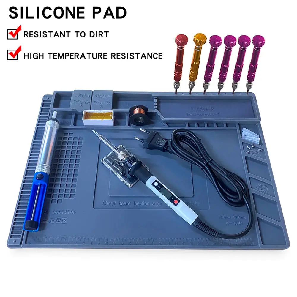 Silicone Soldering Mat Pad Desk Platform  for Welding Station Iron Phone PC  Repair Magnetic Heat Insulation No Lead S-160 - HASHTAG