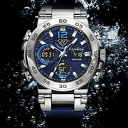 Men's Sports Watch Dual Display Digital Military Quartz Watch Alarm Clock Chronograph Computer, Multifunctional Luminous Business Watch, Student Watch, Outdoor Sports Watch HASHTAG