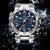 Men's Sports Watch Dual Display Digital Military Quartz Watch Alarm Clock Chronograph Computer, Multifunctional Luminous Business Watch, Student Watch, Outdoor Sports Watch HASHTAG