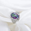 Retro Colorful Round Zircon Ring For Women HASHTAG