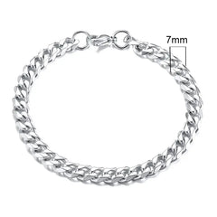 Vnox Mens Simple 3-11mm Stainless Steel Curb Cuban Link Chain Bracelets for Women Unisex Wrist Jewelry Gifts HASHTAG