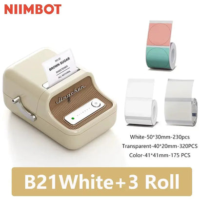 B21 Mini Portable Thermal Label Printer Mini Adhesive Sticker Printers for Home Office for Mobile Phone NEW